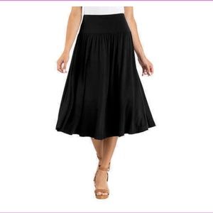Hilary Radley Black Skirt Midi Tummy Band XXL NWT